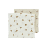 Meyco Muslin Cloths Pre-washed Muslin 2 Pack 70x70cm Ginkgo Offwhite/Soft sand